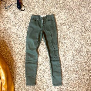 Green button up pants